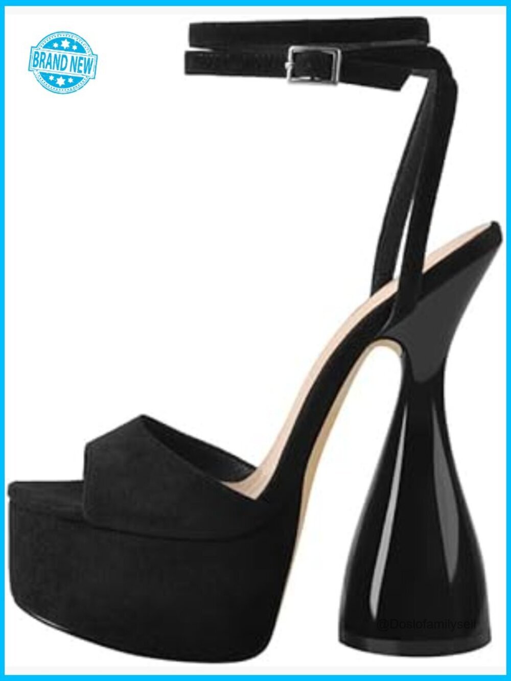 Platform Heeled Sandals Slingback Block High Heels Wedding Party Shoes